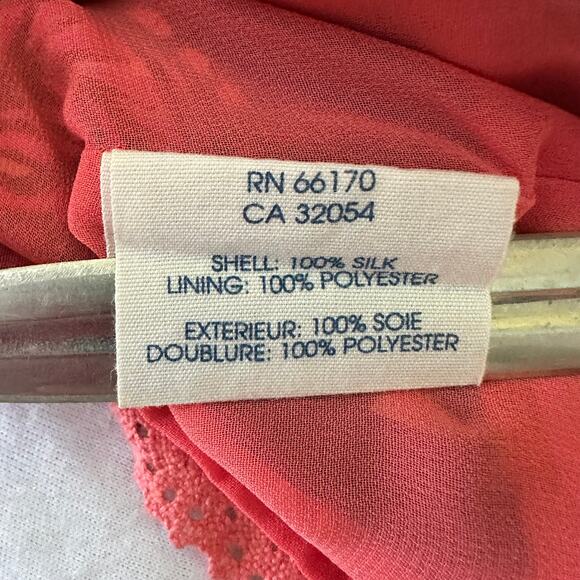 EDME ESYLLLTE Womens Skirt 10 Peach 100% Silk Pull On Bohemian Print Summer - Picture 7 of 11